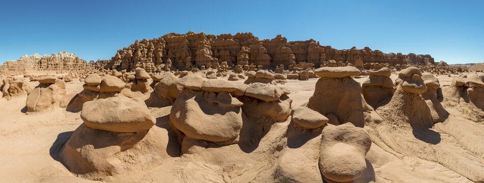 Eroded Hoodoos, Entrada Sandstone Rock Formation, Goblin Valley State Park, San Rafael Reef, Utah, Southwest, USA