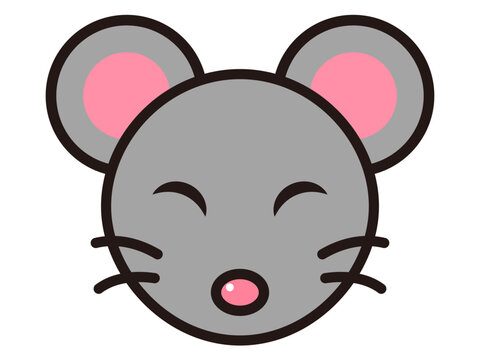 ネズミの顏アイコンイラスト素材3