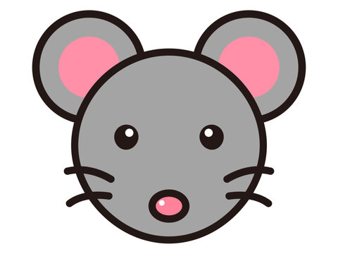 ネズミの顏アイコンイラスト素材