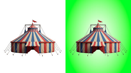 Colorful striped circus tent 3D rendering © SP Creative Lens