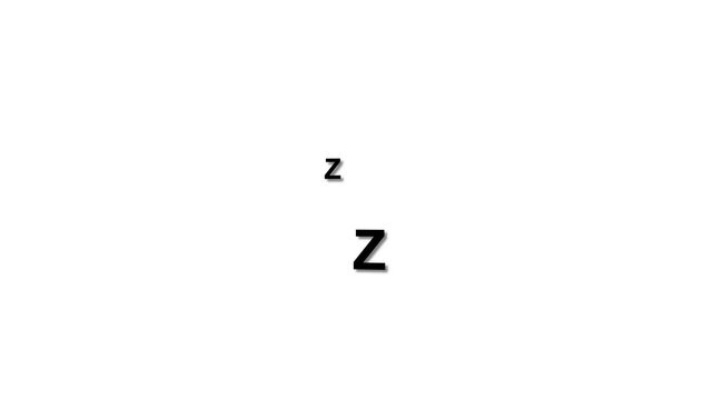 Sleeping illustration animation on white background.  zzz animation. 