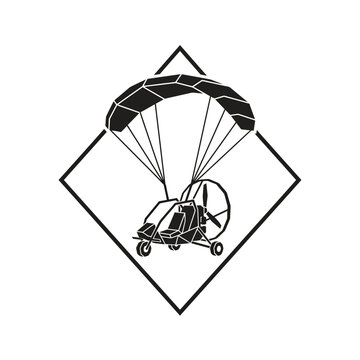 Paramotor Winged Vehicle Silhouette Icon