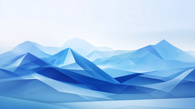 Abstract low poly blue mountain landscape wallpaper design background vector art graphic illustration banner poster template branding corporate tech modern website header presentation backdrop clean s