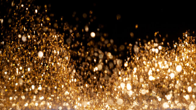 Golden Glitter Explosion Bokeh Texture