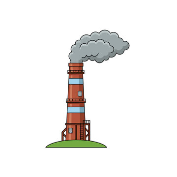 Air pollution from industrial factory chimney emitting thick smoke