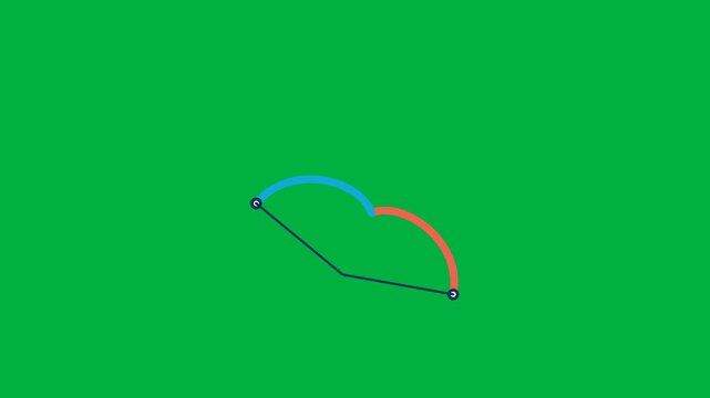 Cartoon Plane Tracing Dotted Route with Compass Arcs