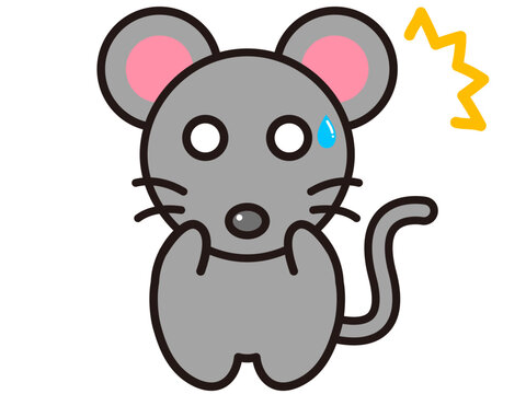 びっくりするネズミのベクターイラスト素材