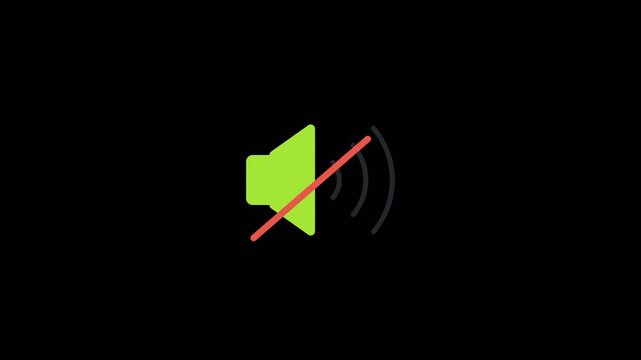 Animated Speaker Icon Toggling Mute with Red Slash