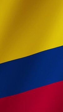 Colombian flag waving in slow motion