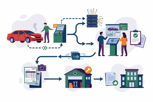 Car Accident Insurance Claim and Investigation Workflow Infographic