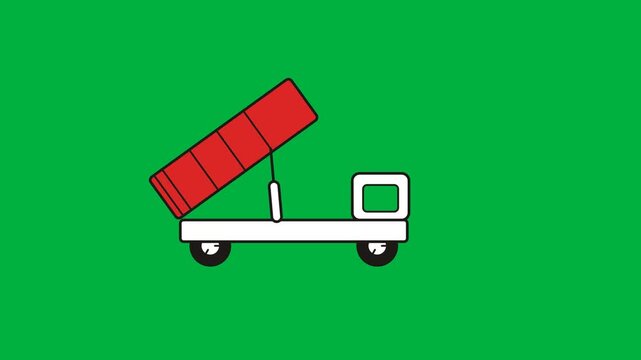 Animated Tipper Truck Icon Lifting and Dropping Bed