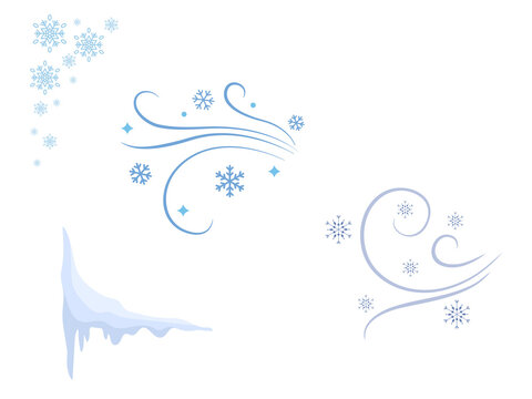 Winter frost corner accents and icicle element