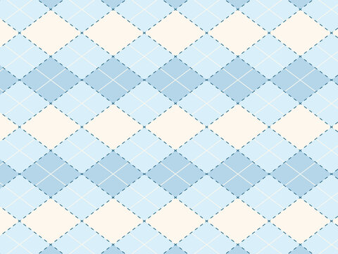 Seamless soft blue argyle pattern background