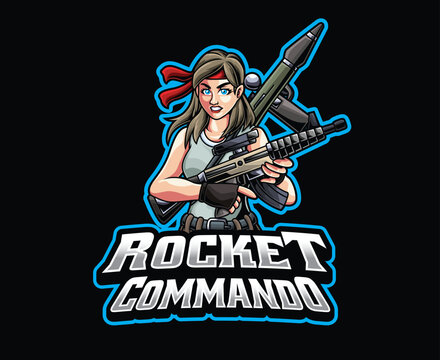 Female Rocket Commando Mascot