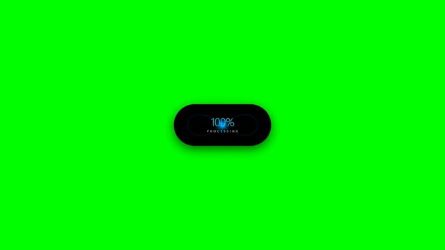 Loading progress bars and percentage indicators on green screen