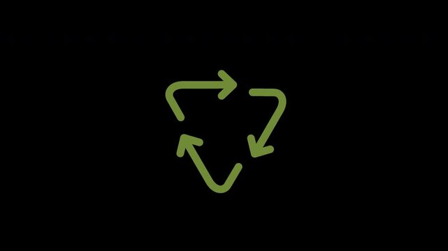 recycle symbol animation Smooth Clockwise Rotation Eco Olive Green Industry 4K