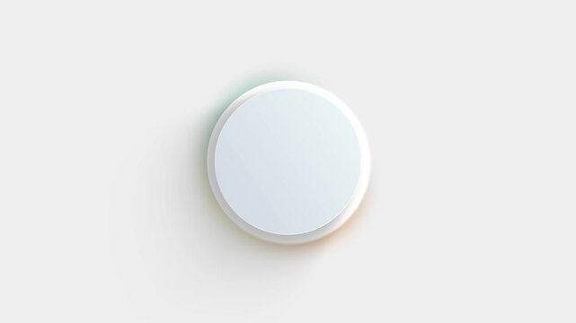 Seamless Neomorphism White Button with Gradient Blur 4K Animation. Minimalist podium or stage reveals from top view for placing a product or the object.