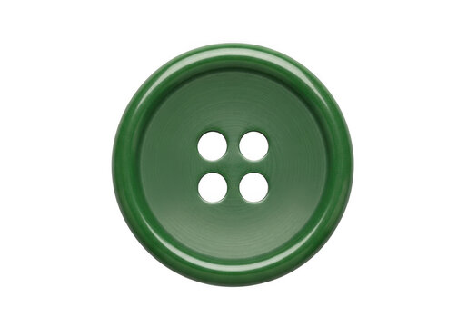 Single round green plastic sewing button isolated on a white background isolated on transparent background