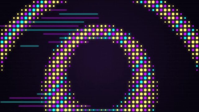 Abstract monochrome mosaic squares dynamic wave motion transition background digital animation.