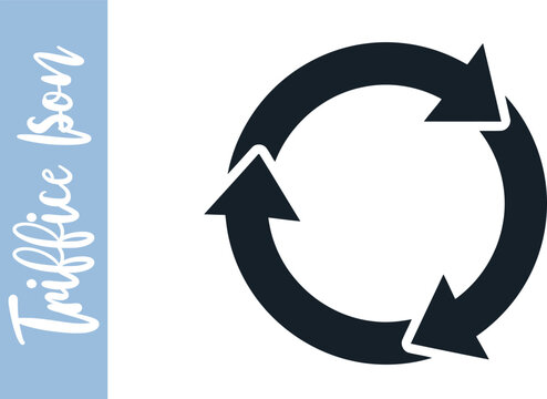 Circular recycling arrows icon representing sustainability and green energy
