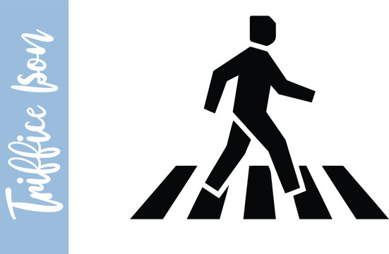 Pedestrian crossing sign icon showing a person walking on a crosswalk