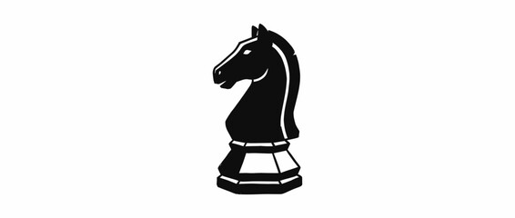 Chess knight piece black silhouette. Chess game icon isolated on transparent background. Vector illustration. © joaqov