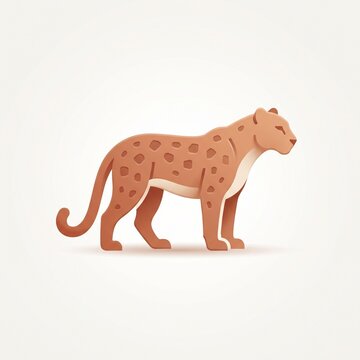 Flat vector illustration of a wild cheetah standing