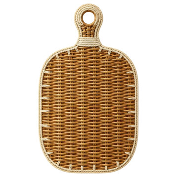 Woven Straw Hot Pad with Hanging Loop for Kitchen Use