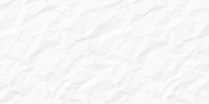 Texture of crumpled white paper sheet with many folds and wrinkles