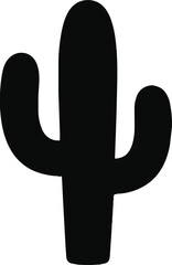 Cactus silhouette black saguaro plant vector icon for desert landscape design and southwestern nature theme graphics © Gagas