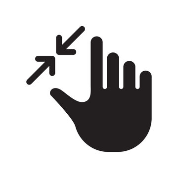 Hand pinch resize touch gesture icon vector