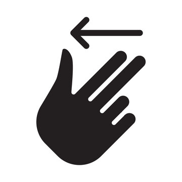 Three finger swipe left gesture icon vector
