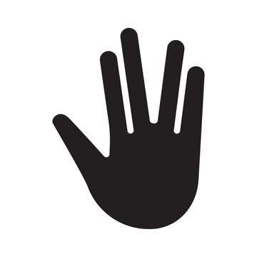 Open hand palm high five gesture icon