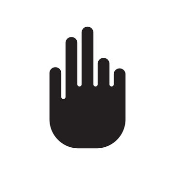 Three fingers up hand gesture icon vector