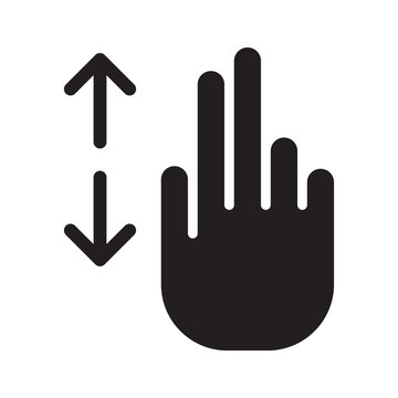 Vertical scroll two fingers gesture icon vector