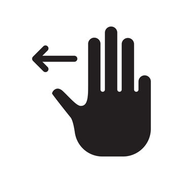 Three finger swipe left gesture icon mobile
