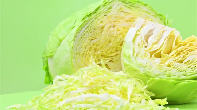  studio video of fresh cabbage