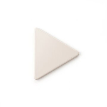 Minimalist beige play button icon isolated on white background