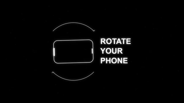 Rotate Your Phone Neon Smartphone Orientation Animated Icon Loop