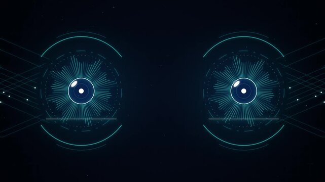Futuristic digital eyes technology concept