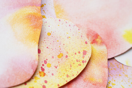 Pastel Watercolor Collage Close-Up