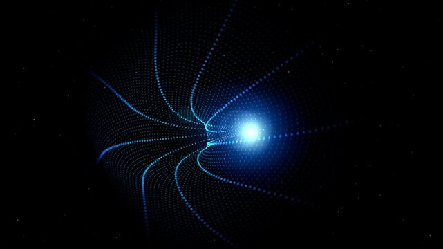 Abstract Blue Particle Spiral Tunnel Motion Graphic Loop