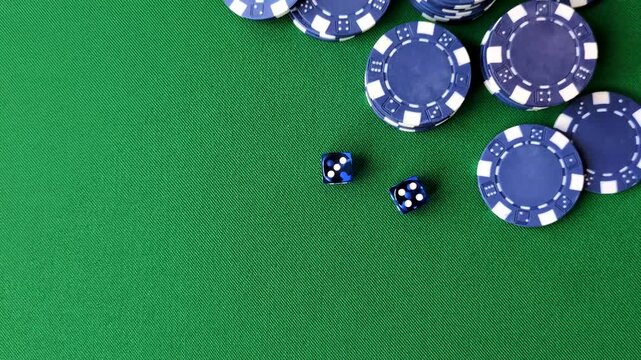 Multicolored casino chips as a conceptual backdrop for gambling games like poker, blackjack