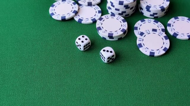 Multicolored casino chips as a conceptual backdrop for gambling games like poker, blackjack
