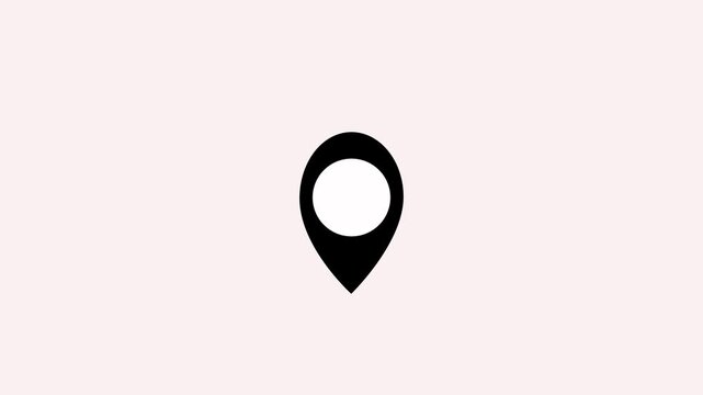 Bold black location pin icon with a circular center on a light background, symbolizing G P S tracking, navigation, mapping, and place markers.