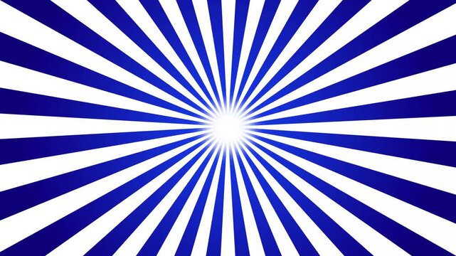 Dynamic blue whait radial  sunburst pattern. sunburst cartoon abstract background. 4k