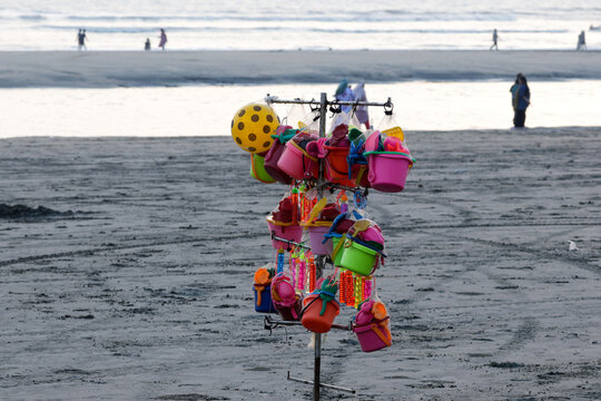A toy shop on Cox&rsquo;s Bazar sea beach.this photo was taken from Bangladesh.