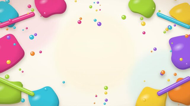 A colorful candy background with sweet treats and sprinkles