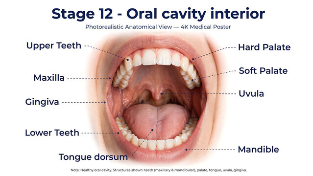 Structures within the oral cavity (Stage 12 - Oral Cavity Interior)