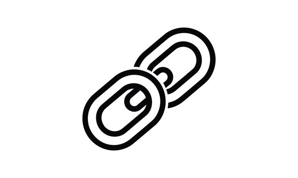 Minimalist vector illustration featuring interconnected chain links representing connection and digital networking concepts